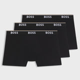 Boss Three-Pack Of Boxer Briefs In Stretch Cotton Black