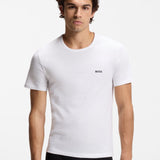 Boss Three-Pack Of Logo-Embroidered T-Shirts In Cotton White Navy Black