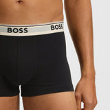 Boss Three-Pack Of Stretch-Cotton Trunks With Logo Waistbands