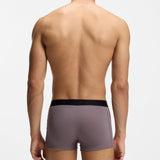 Boss Three-Pack Of Stretch-Cotton Trunks With Logo Waistbands In Light Grey