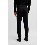 BOSS Waffle-Structure Pyjama Bottoms In A Cotton Blend In Black