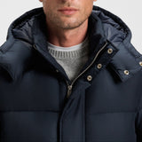 BOSS Water-repellent jacket with logo badge in Dark Blue