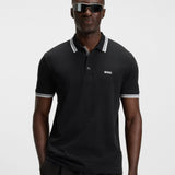 Boss Paddy Polo Black Shirt In Cotton Piqué