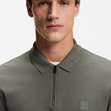 Boss Stretch-Cotton Slim-Fit Polo Shirt With Logo Patch Grey