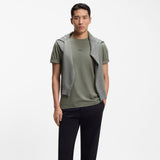 Boss Stretch-Cotton T-shirt With Contrast Logo Grey