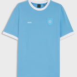 BOSS Stretch-Cotton T-Shirt With Country Flag And Logo Argentina In Blue
