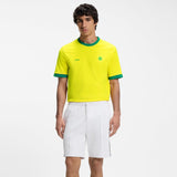 BOSS Stretch-Cotton T-Shirt With Country Flag And Logo Brazil In Yellow