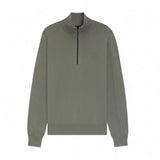 Boss Cotton-Cashmere Sweater With Zip Collar Grey