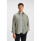 BOSS Regular-Fit Cotton Corduroy Shirt In Light Green