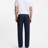 Boss Straight-Fit Trousers In Cotton-Blend Twill Dark Blue