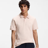 Boss Stretch-Cotton Slim-Fit Polo Shirt With Logo Patch Light Pink