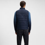 Boss Water-Repellent Gilet With Logo Patch Dark Blue