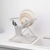 brabantia Foldable Dish Drying Rack In Light Grey