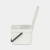 brabantia Sort & Go Waste Bin 6 litre In White