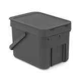 brabantia Sort & Go Waste Bin In Grey, 6L