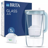 BRITA Glass Water Filter Jug 2.5L Light Blue
