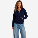 London Cashmere Company Lavina Hoodie In Navy