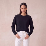 London Cashmere Company Maila Crew Neck Jumper In Black