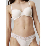 Calvin Klein Soft Stretched Lace Dipped Bikini Briefs in Ivory