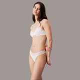 Calvin Klein Attraction Soft Stretch Lace Thong In Ivory
