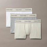 Calvin Klein Heritage Cotton Stretch 3 Pack In Oyster Grey/Grey Heather/White