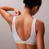 Calvin Klein Lightly Lined Triangle Bralette Heritage Cotton Stretch in breezy blue