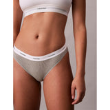 Calvin Klein Cotton Stretch Rib Bikini Briefs In Grey Heather