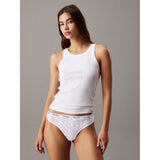 Calvin Klein High Leg Lace Thong In White