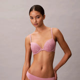 Calvin Klein Push Up Plunge Bra Perfectly Fit Lace in Soft Mauve