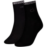 Calvin Klein Shiny Logo Socks In Black 2 Pack