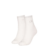 Calvin Klein Shiny Logo Socks In White 2 Pack