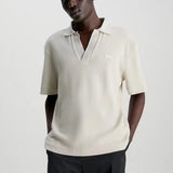Calvin Klein Smooth Cotton Open Pocket Polo Stony Beige