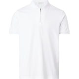 Calvin Klein Smooth Cotton Zip Polo Bright in White