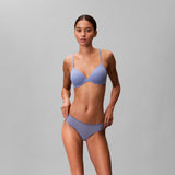 Calvin Klein Tonal Logo Straps Lightly Lined Bra in Blue Tulip