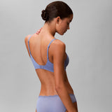 Calvin Klein Tonal Logo Straps Lightly Lined Bra in Blue Tulip