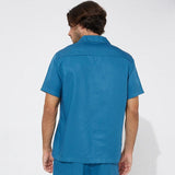 Kalvin Klein Solid Short Sleeves Casual Shirt In Midnight