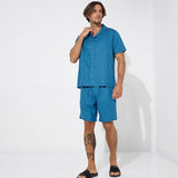 Kalvin Klein Solid Short Sleeves Casual Shirt In Midnight