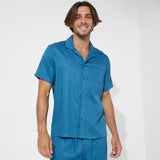 Kalvin Klein Solid Short Sleeves Casual Shirt In Midnight