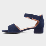 Caprice Ankle Strap Sandal In Ocean Suede Navy