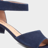 Caprice Ankle Strap Sandal In Ocean Suede Navy