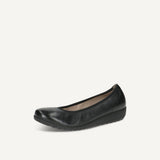 Caprice Ballerina Shoes in Black Nappa