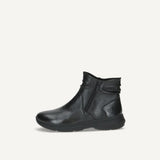 Caprice Fur Lined Ankle Boots in Black Nappa