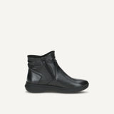 Caprice Fur Lined Ankle Boots in Black Nappa