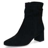 Caprice Stretch Ankle Suede Boot In Black
