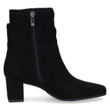 Caprice Stretch Ankle Suede Boot In Black