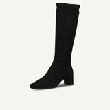 Caprice Stretch Knee High Boots in Black