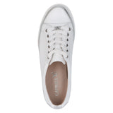 Caprice Women's Leather Trainer in White/Silver Nappa