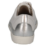 Caprice Women's Leather Trainer in White/Silver Nappa