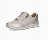 Caprice Women's Leather Trainer Wide Fit in Off White
