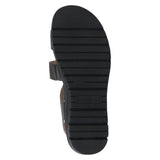 Caprice Women's Wide Fit Leather Sandal in Dark Grey Metal